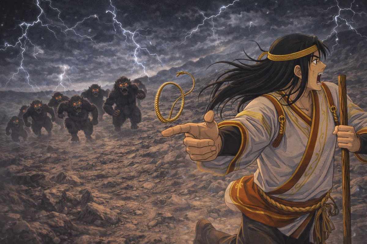 AI Illustrations of Japanese Mythology | 3. The Parting of Izanagi