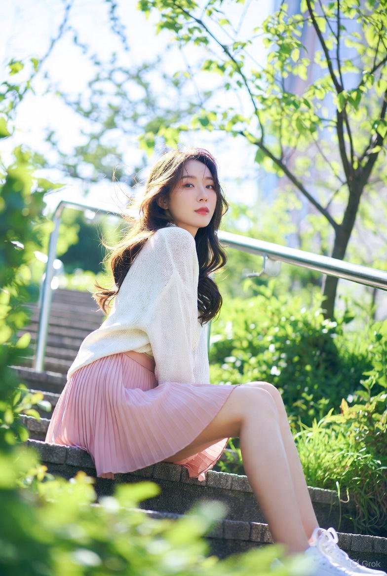 階段ポーズと季節背景の相性実験｜Masaki