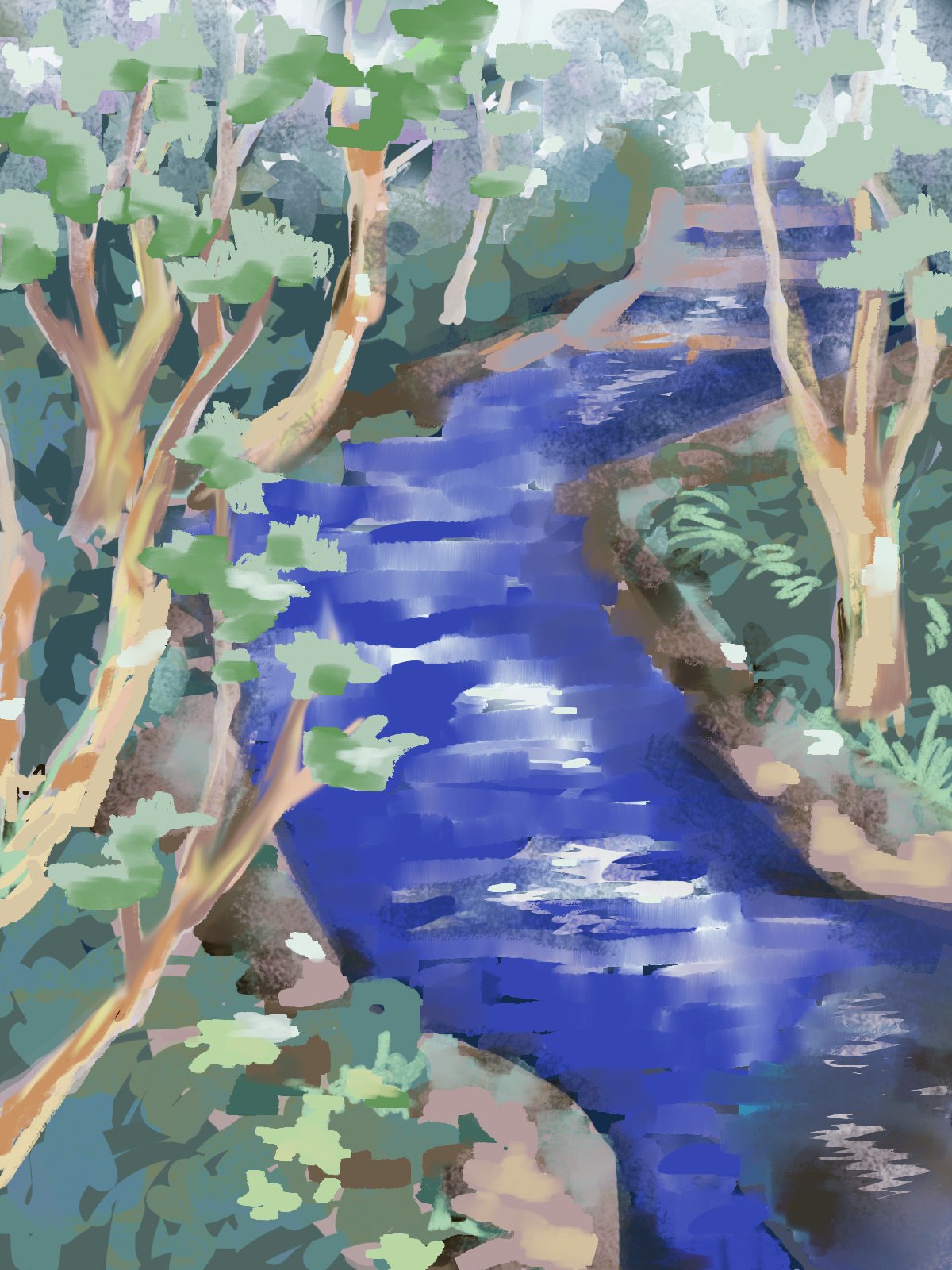 半年練習しても上手くいかないエモい風景画。「感情は色で表す」なら色