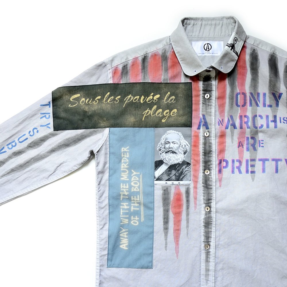 アナーキーシャツ 毛沢東 BOY VINTAGE 70s ZIP Shirt fatigue Anarchy ボーイ ジップシャツ