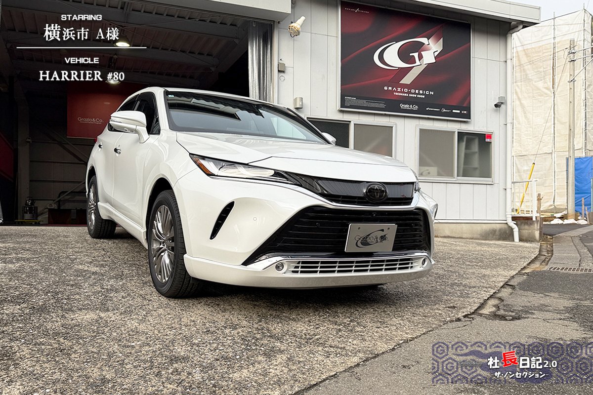 ここを艶やかに…が流行？！80ハリアーです② ハイグロスブラックボタン