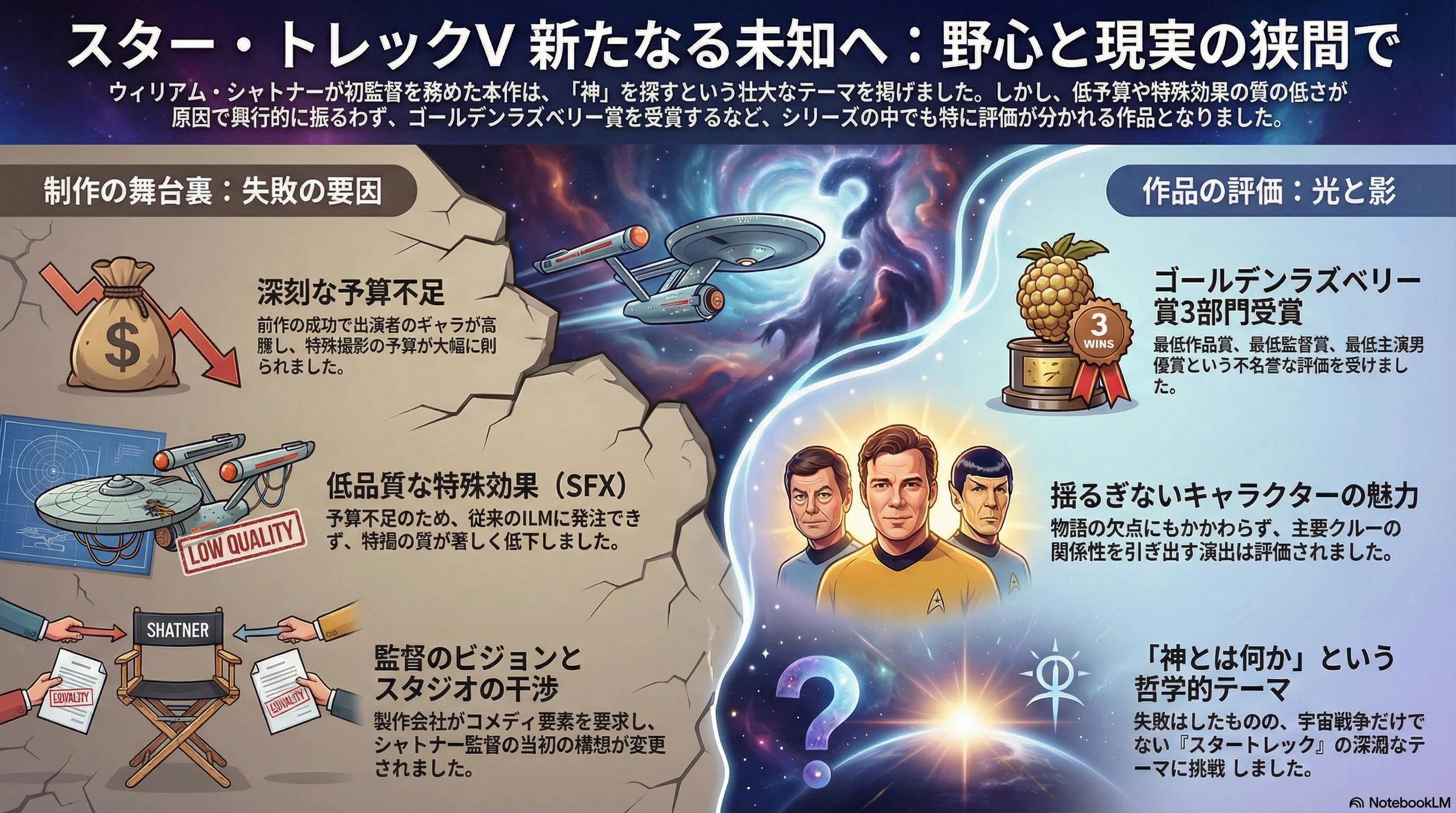 スタートレックV 新たなる未知へ」と「スター・トレックVI 未知の世界 