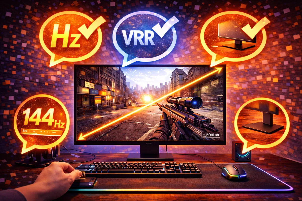 サイズ以外に最低限チェックしたい3つ（Hz／VRR／スタンド）