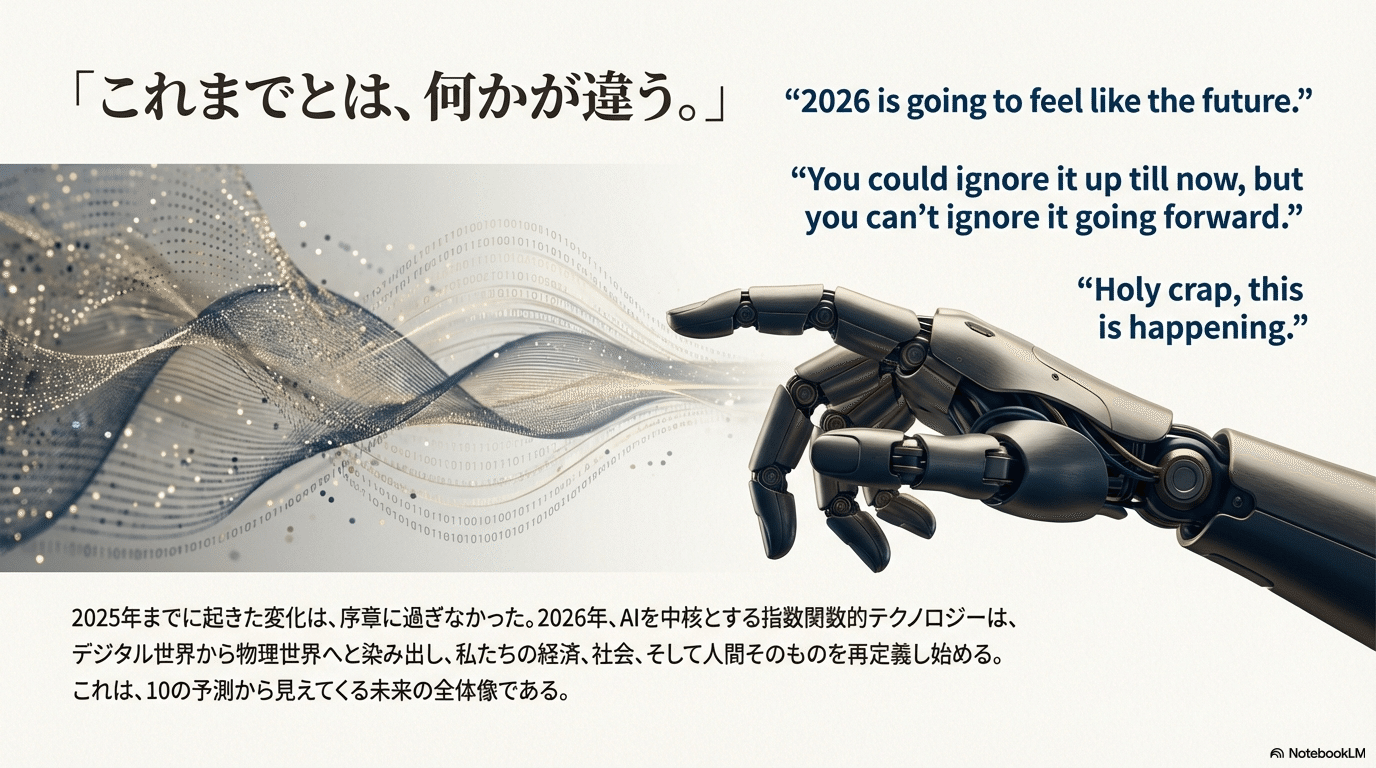 2026年、世界はこう変わる：トップ思想家が語る衝撃的な6つの未来予想