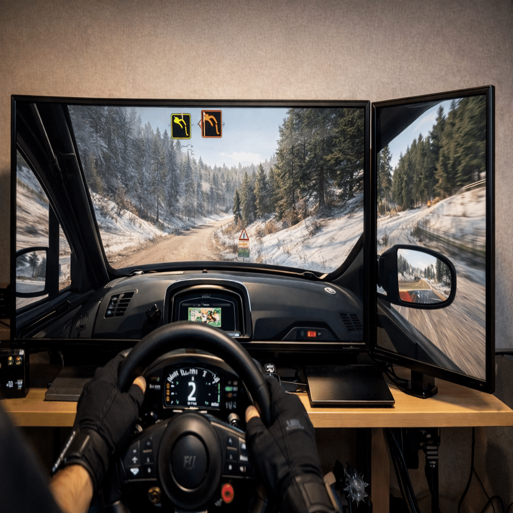 2枚で、しかもサイズ違いのモニターで【トリプルスクリーン】にする劇