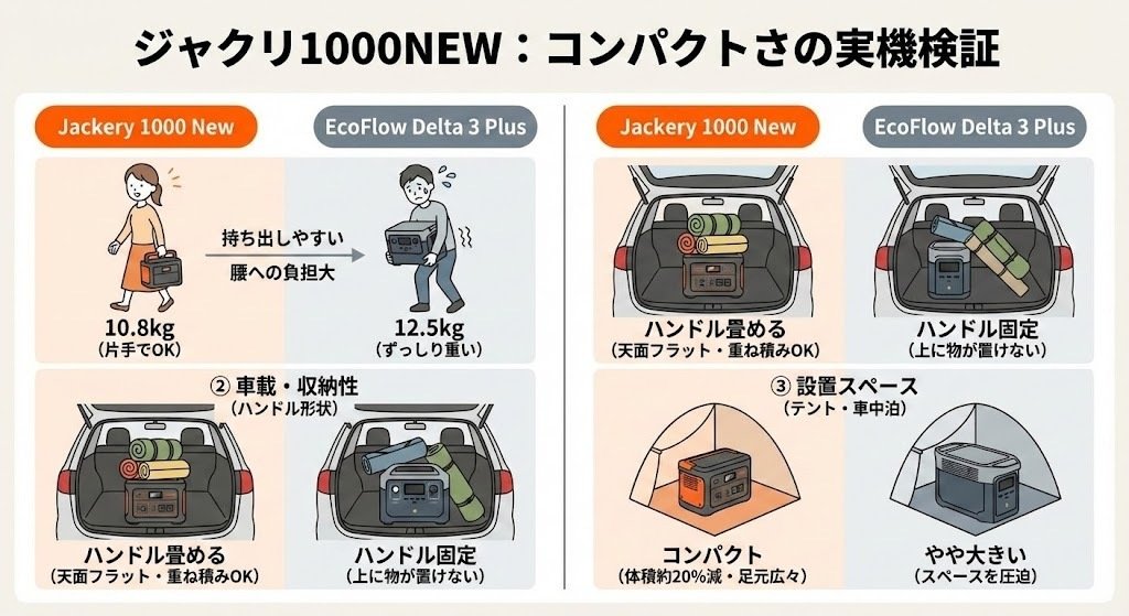 エコフロー デルタ3プラス vs ジャクリ1000NEW比較！5つの違いと後悔