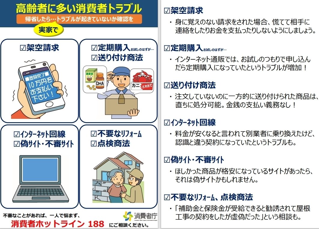 高齢者に多い事故やトラブルに注意！｜京都府消費生活安全センター