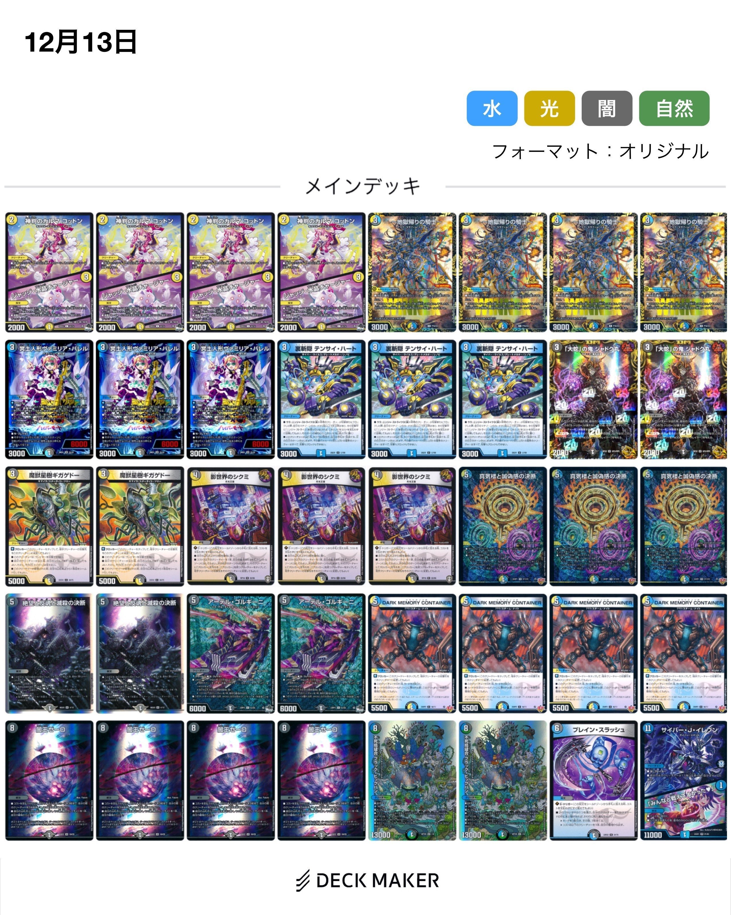 デュエル・マスターズ　ドロマーゼーロ&ハンデス型ゼーロ構築済デッキ　パーツ付き 1ヶ月間ドロマーゼーロを使い続けて(11/16〜12/14)2ヶ月目｜ISE(いせ)