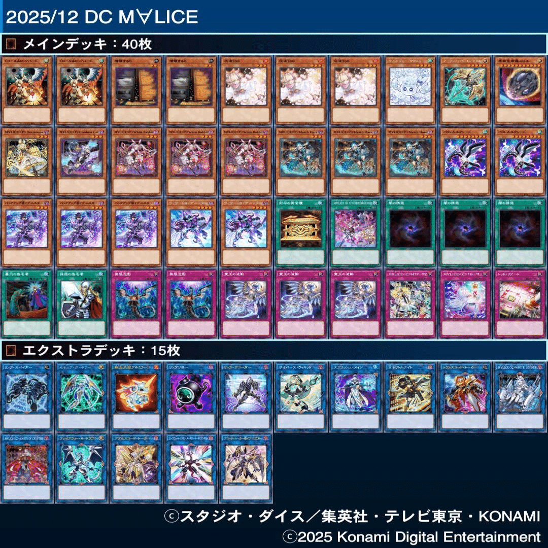 遊戯王　M∀LICEデッキ　マリス　新制限対応 MD】M∀LICE展開メモ（2025/12月新制限、ランサム禁止）｜ふがーた