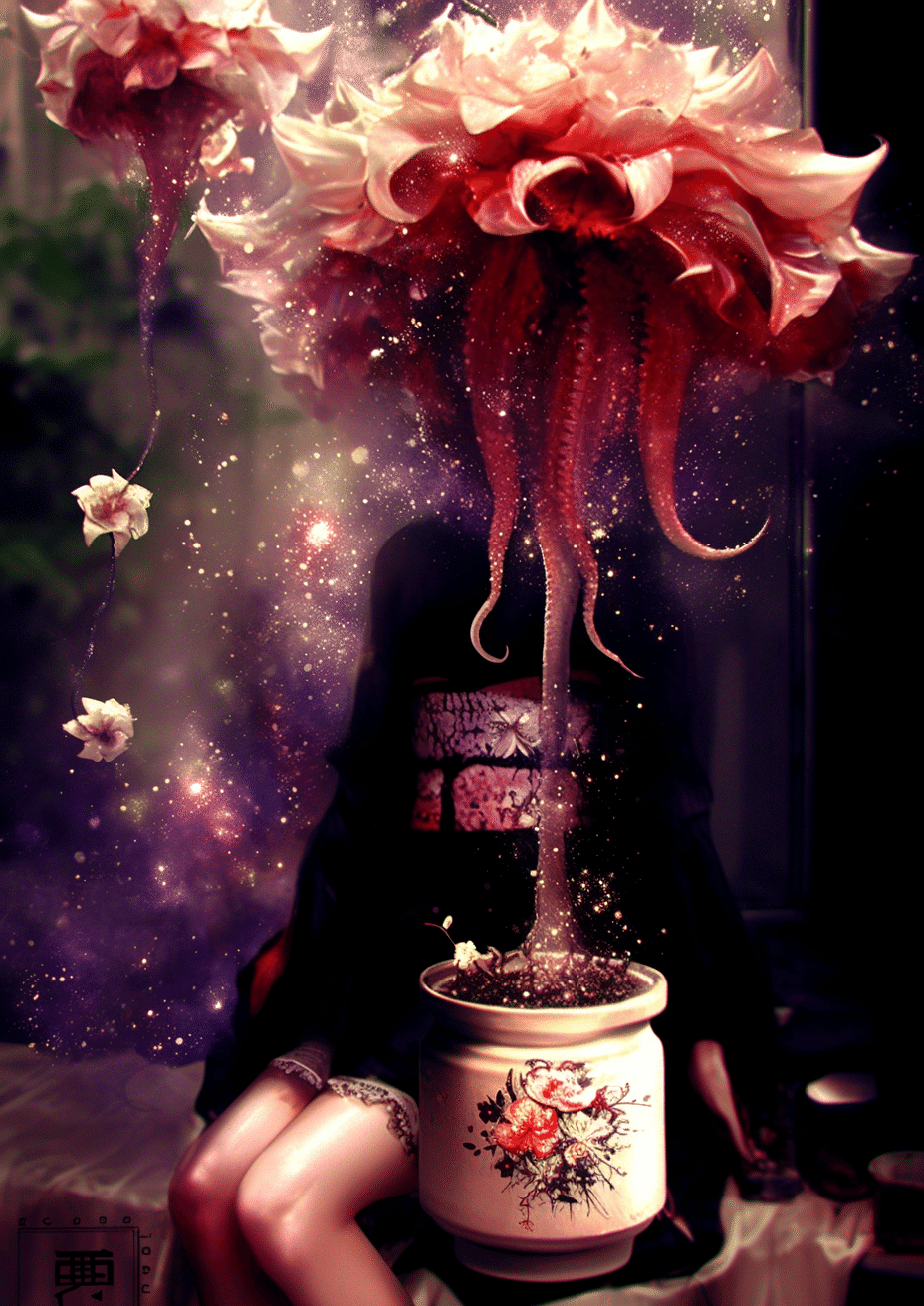 どらアート】存在しないはずの花が、記憶の中で咲いている。｜ダーク