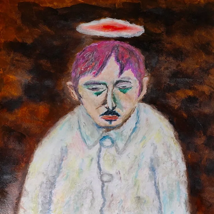 自画像　ミニ絵画 絵画ミニミニミステリー 第142回「萬鐵五郎『雲のある自画像