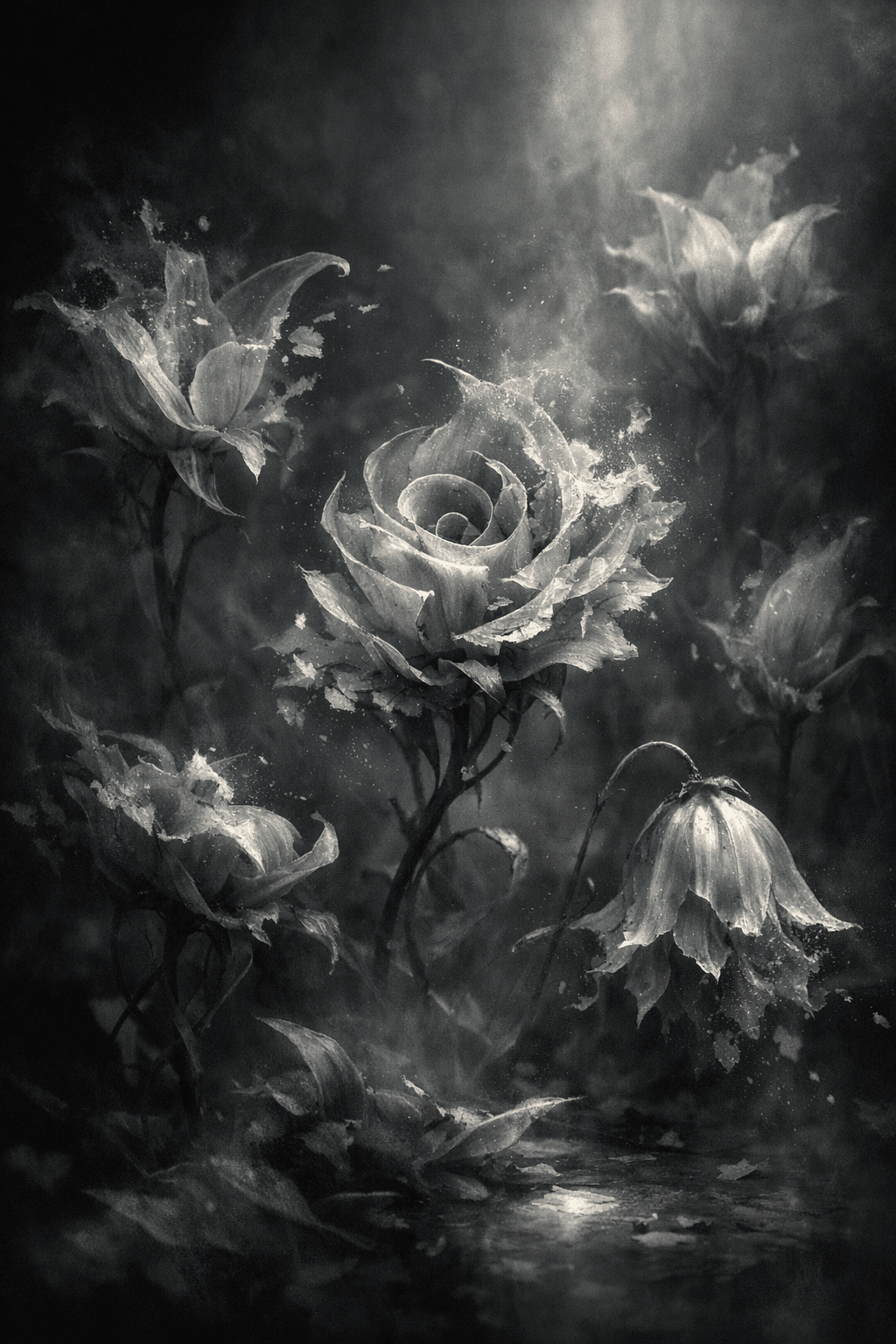 どらアート】存在しないはずの花が、記憶の中で咲いている。｜ダーク