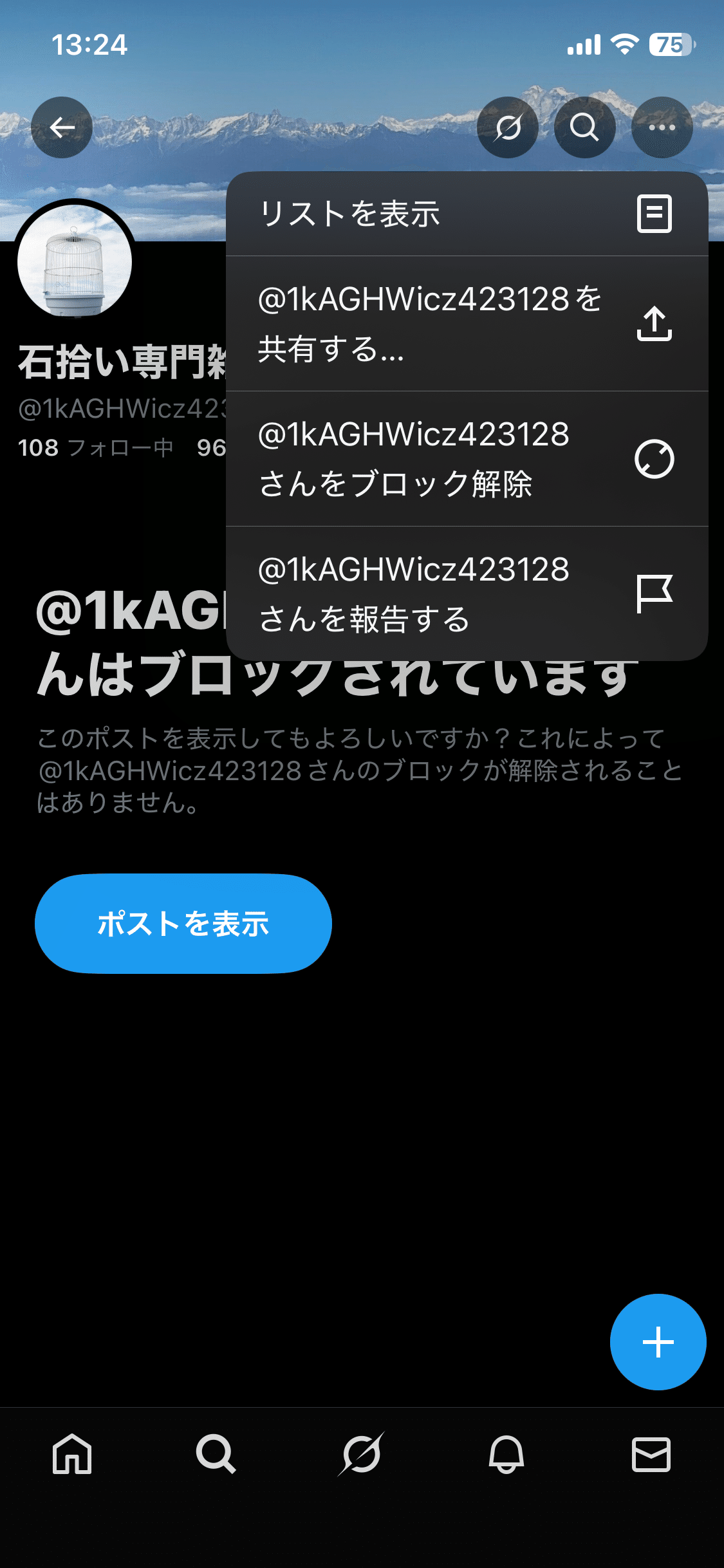 X上のなりすましアカウントについて、Xへの報告のお願い｜石拾い専門