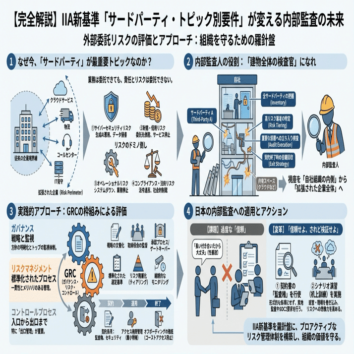 グローバル内部監査基準・トピック別要求事項解説】「サードパーティ（第三者）」～外部委託リスクをどう評価するか～｜IA Insight Lab  (IAラボ) | 世界の内部監査/GRC情報を毎日配信⚡️