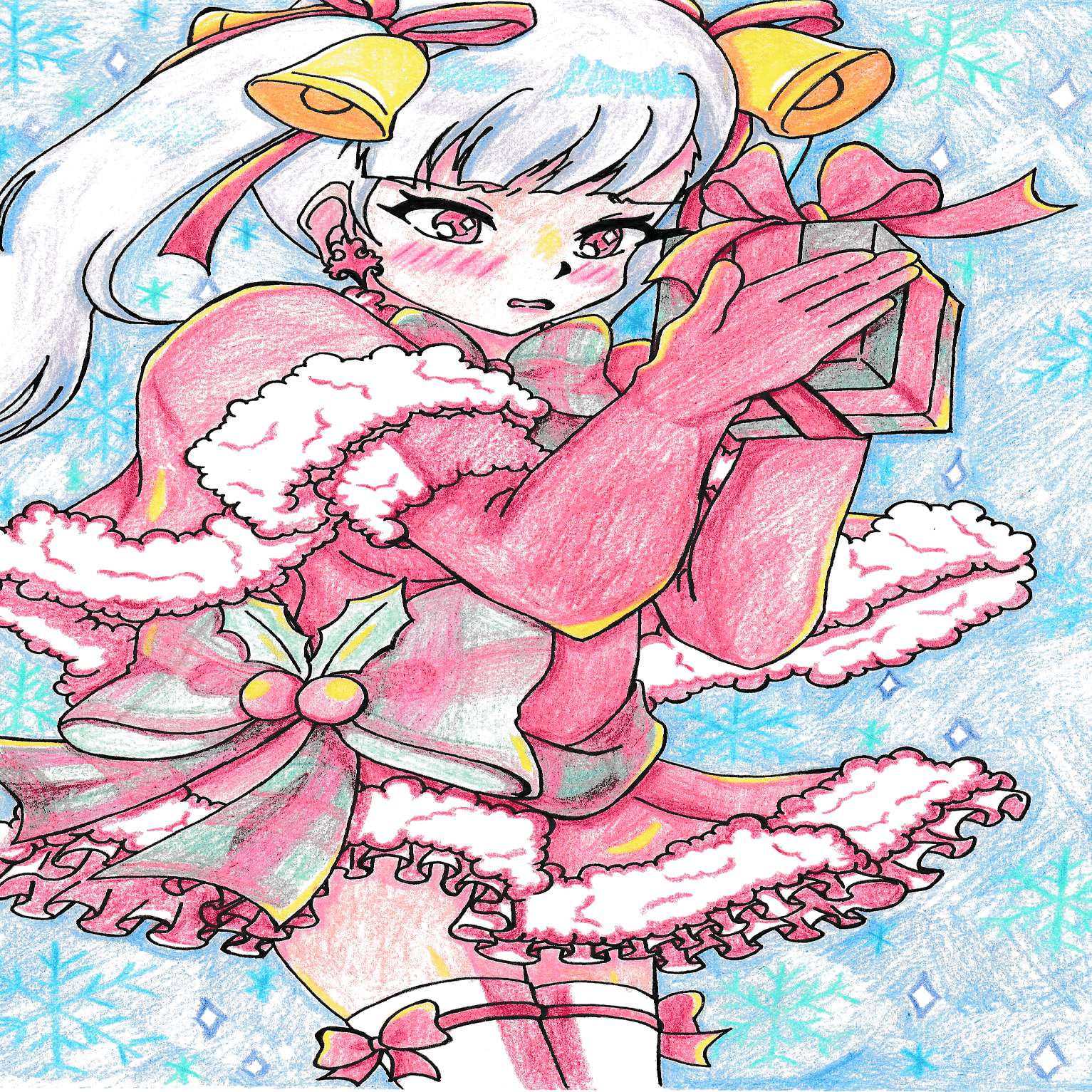 【原画】創作イラスト　2025年Xmas絵 Merry christmas!! 2025｜夏海みんと