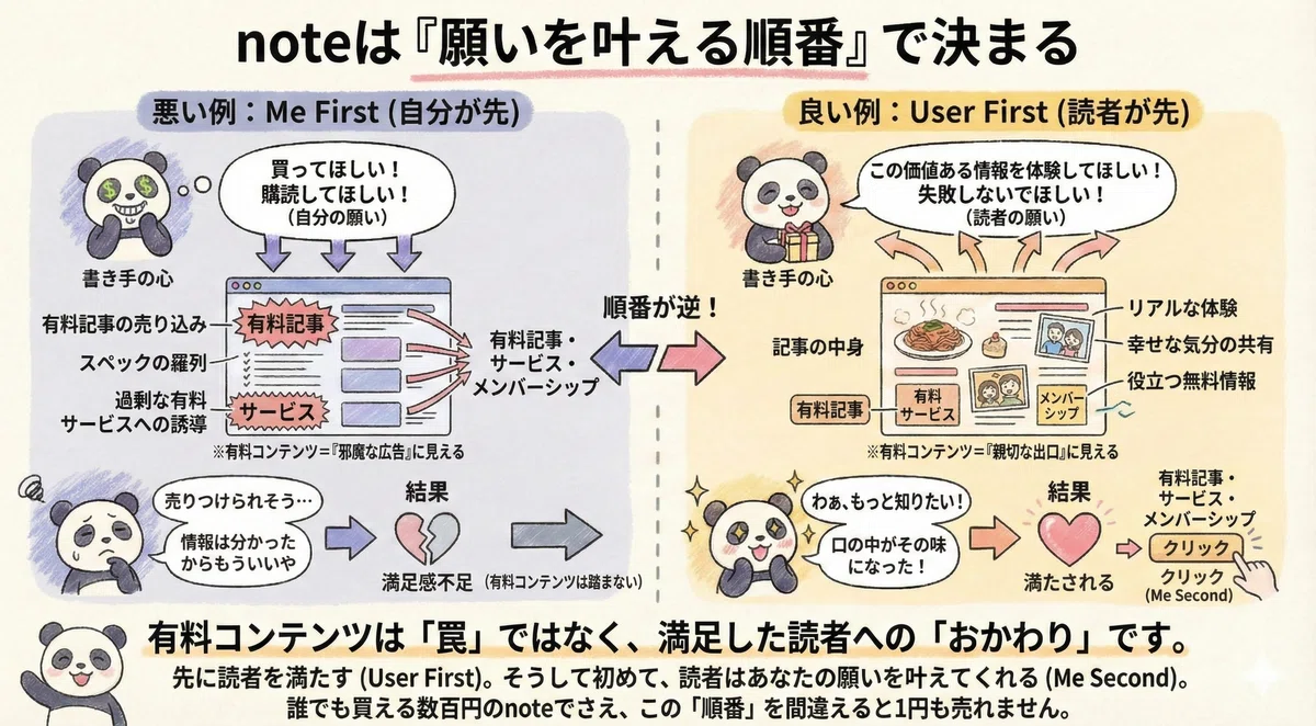 ミーファーストとユーザーファーストの違い。自分のことばかりになってしまっては読者は離れてしまう。