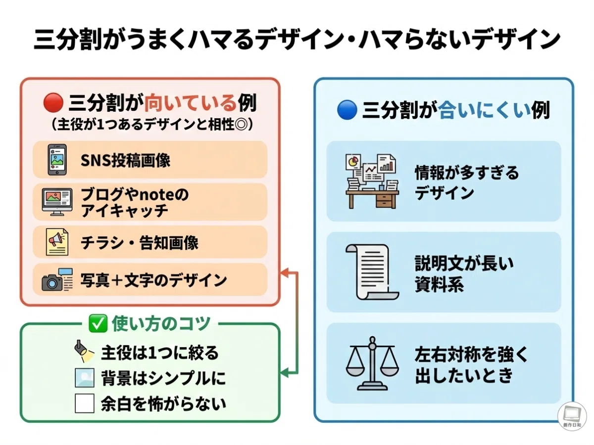 デザイン構図②】なぜ「三分割」を意識するだけでデザインが整って