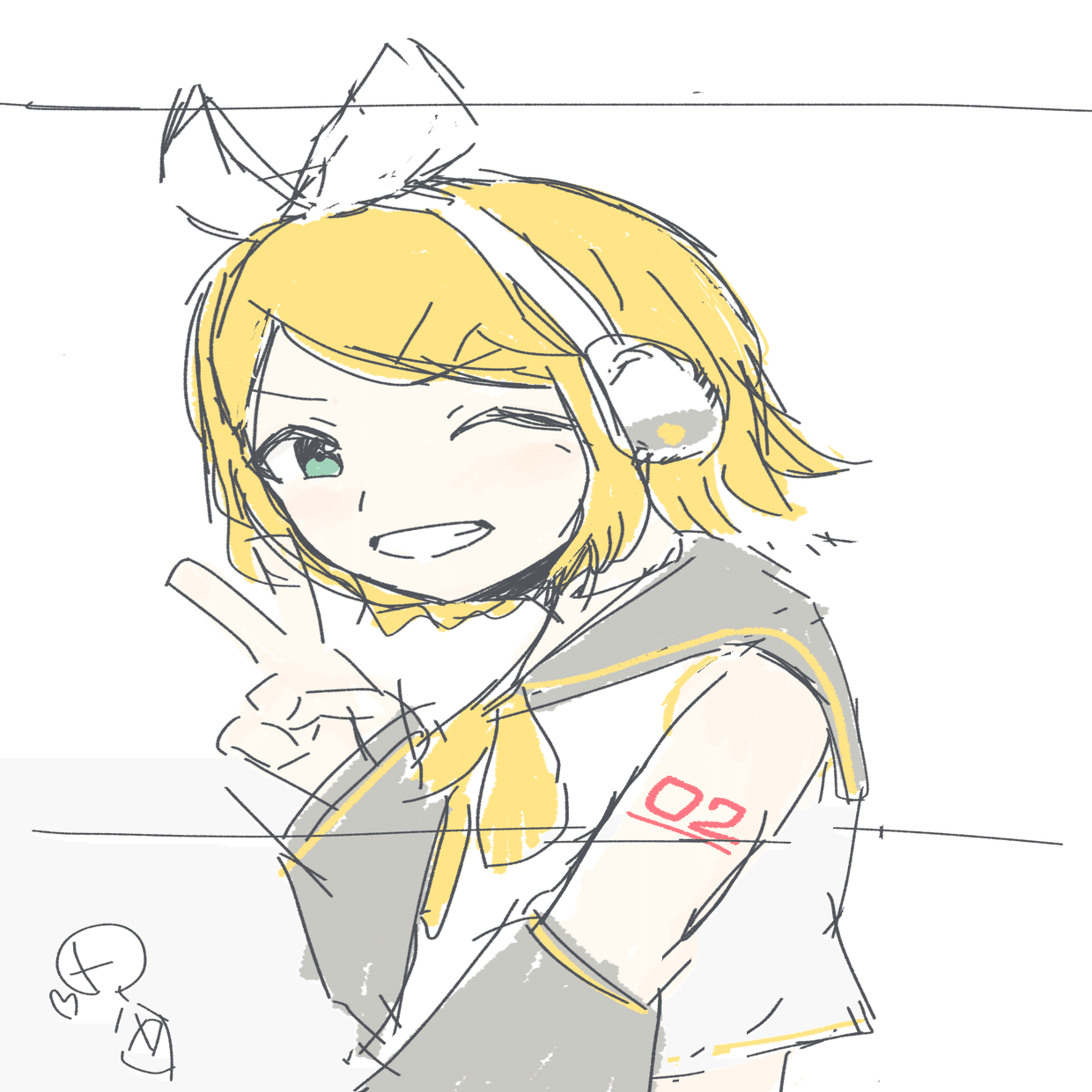 イラスト】リンちゃん！！(ラフ)｜ぽぴぷぺぽ