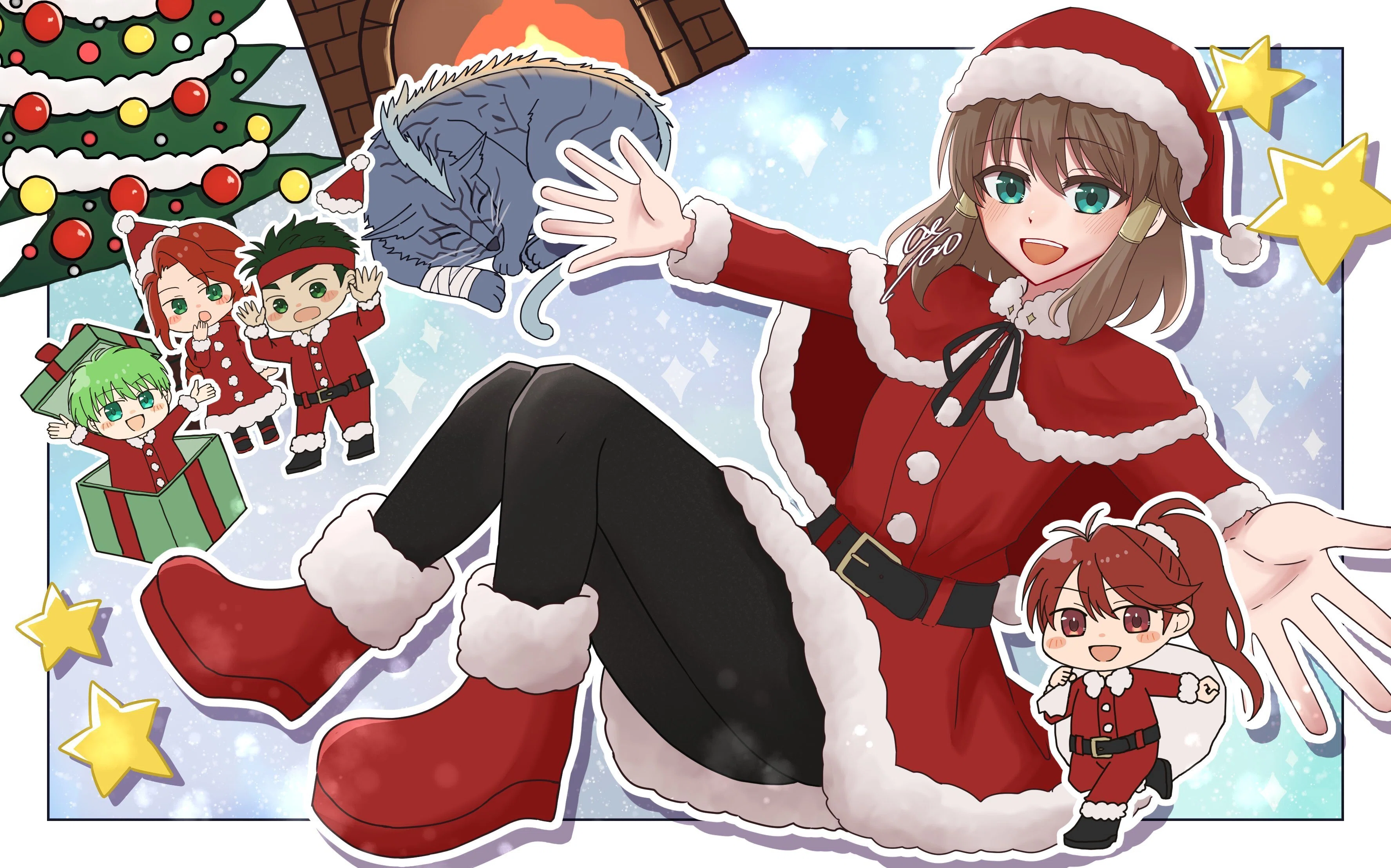 【PSA10】パイン & モモコ [SNSイラスト] /クリスマス2019 クリスマスイラストができるまで｜制作過程と振り返り｜asao