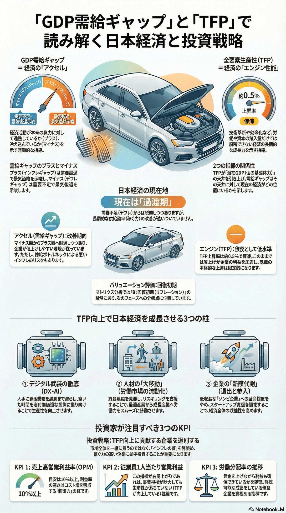 GDP需給ギャップ（アウトプット・ギャップ）」と「全要素生産性（TFP）」から見る日本経済と日経平均の株価のバリュエーション分析と今後の投資のチェックポイント｜Deep  Policy Tech