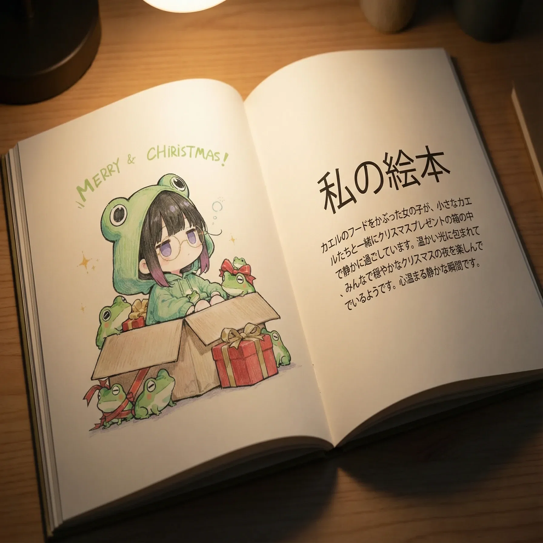 机上の絵本を実物風に生成する汎用プロンプトテンプレート｜大野ノリ