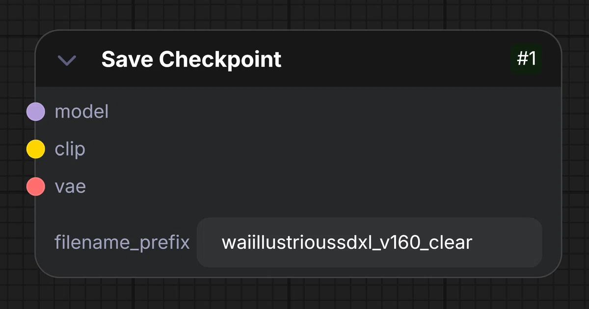 ComfyUIのSave Checkpointノード