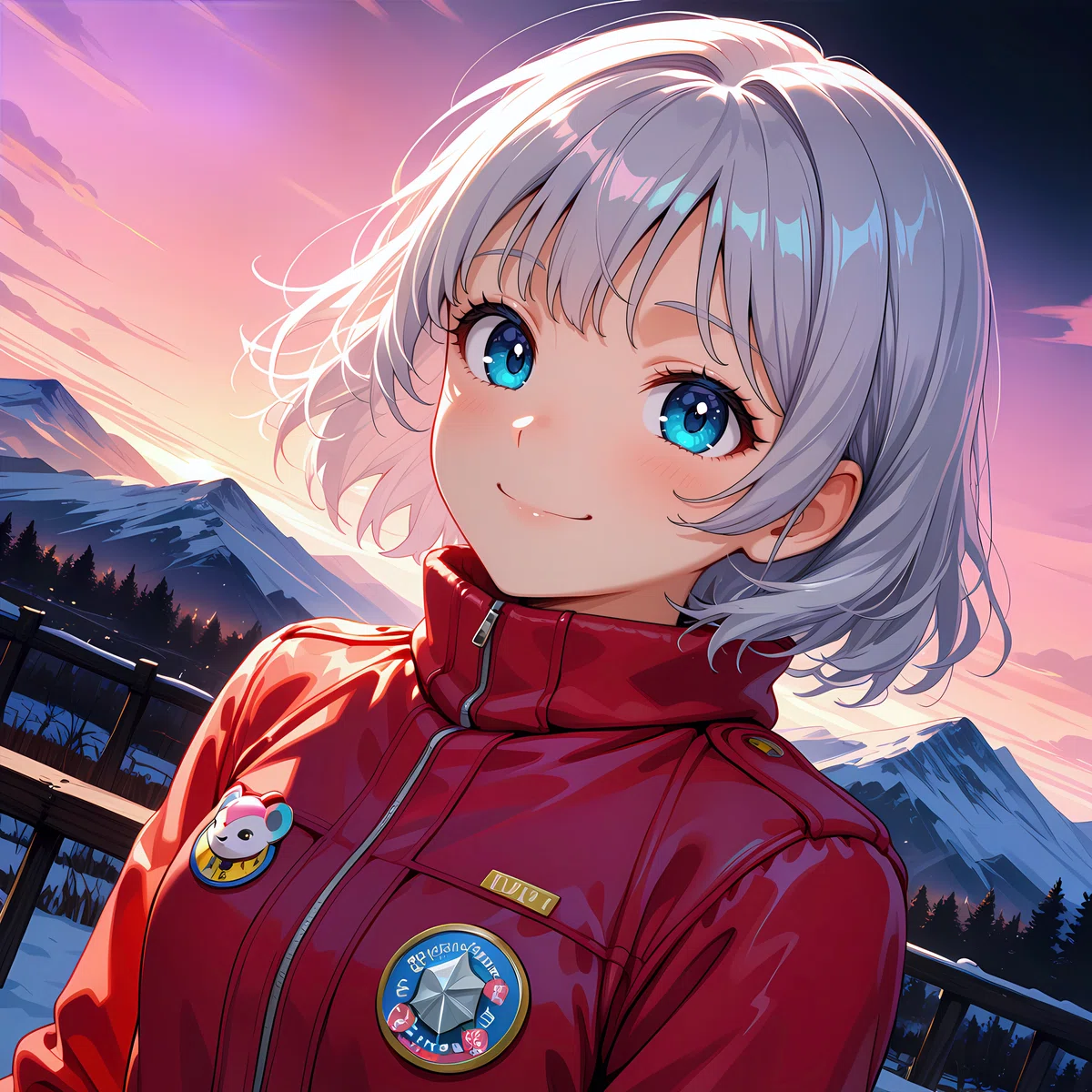 WAI-Illustrious-SDXL-v16で生成された、クリアな色彩の高品質な雪山のアニメ美少女イラスト