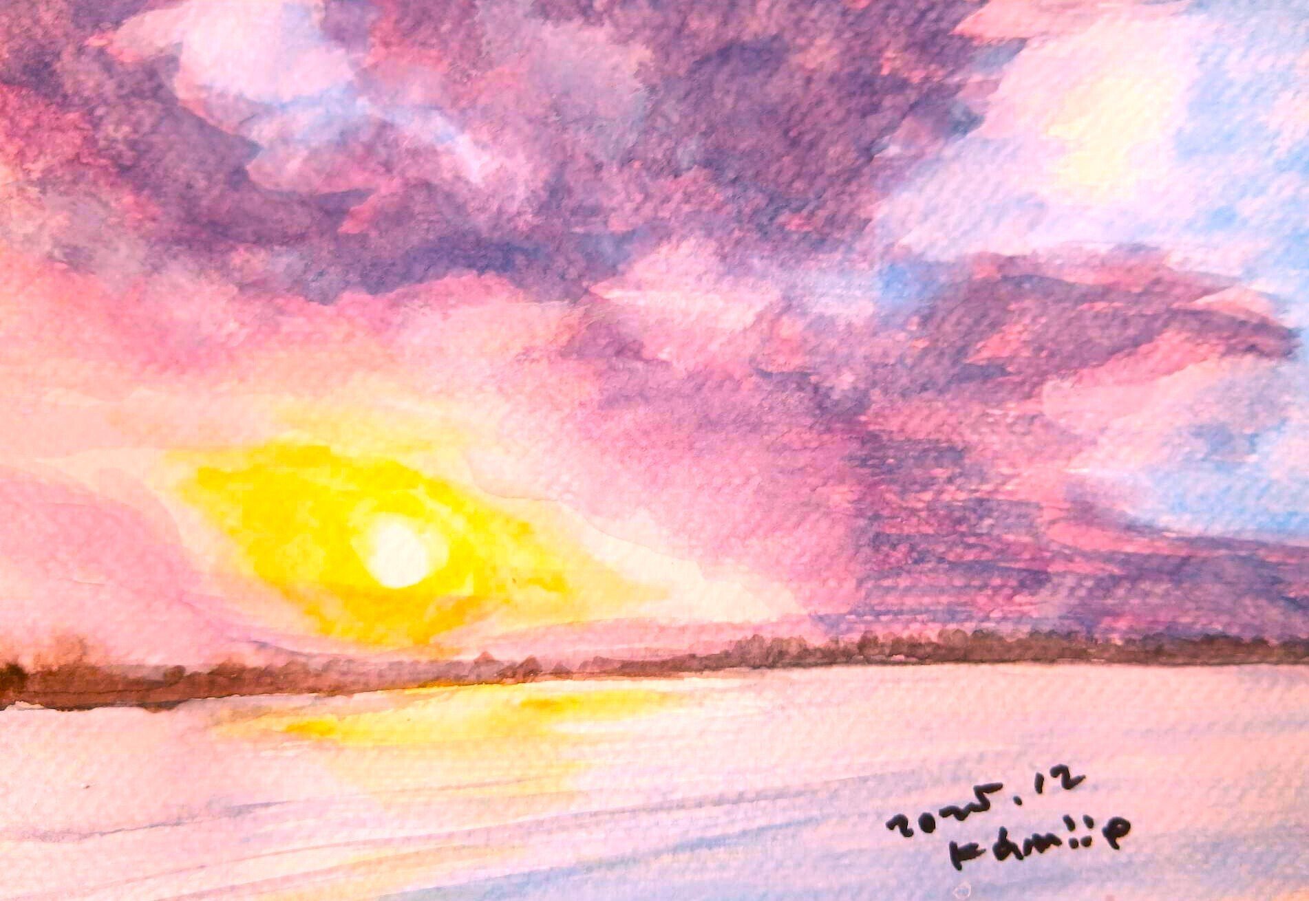 油絵 油彩 油彩画 絵 絵画【冬の夕陽】 油絵 油彩 油彩画 絵 絵画 【冬の夕陽】