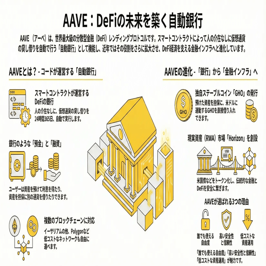 AAVE入門ガイド｜DeFiで資産を増やす方法｜YataroMItsui