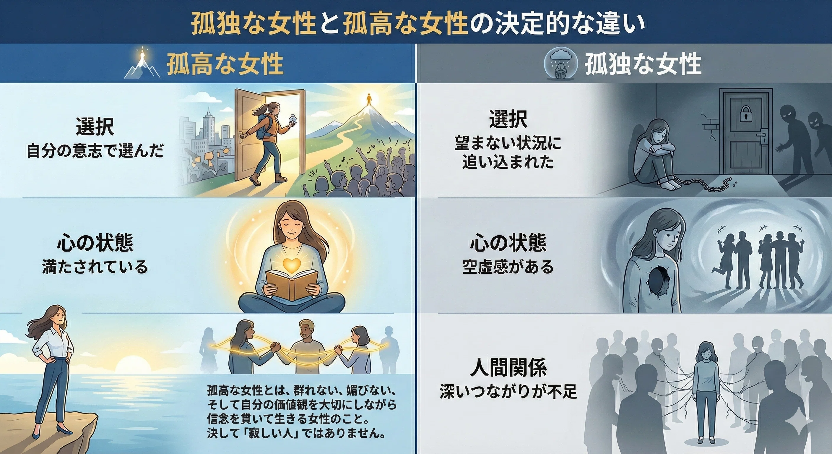 孤高な女性という生き方｜「一人が楽」は才能です｜浅野ヨシオ｜女性の