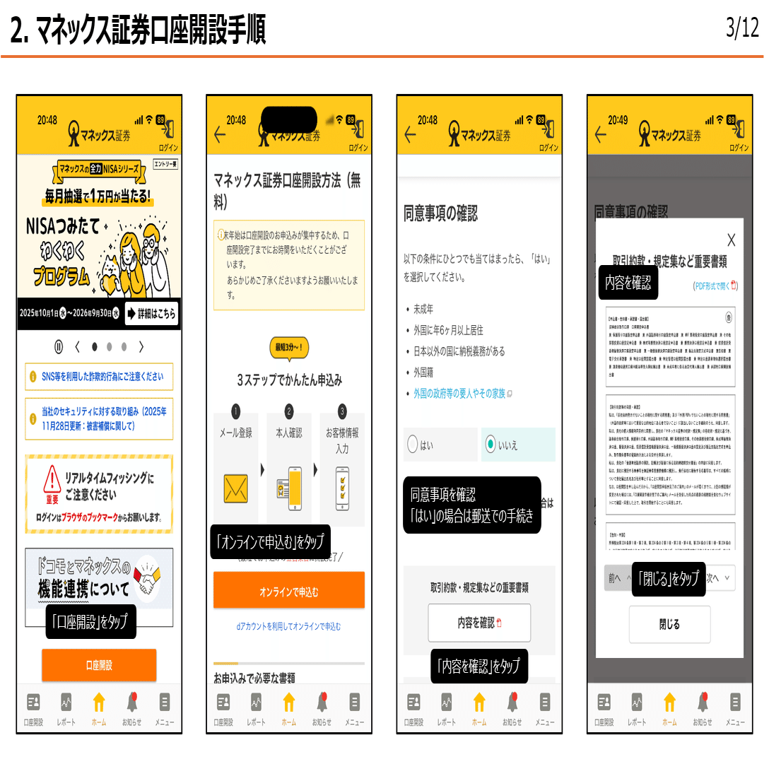 巳華の書架｜マネックス証券口座開設手順の記録｜巳華_Mićano