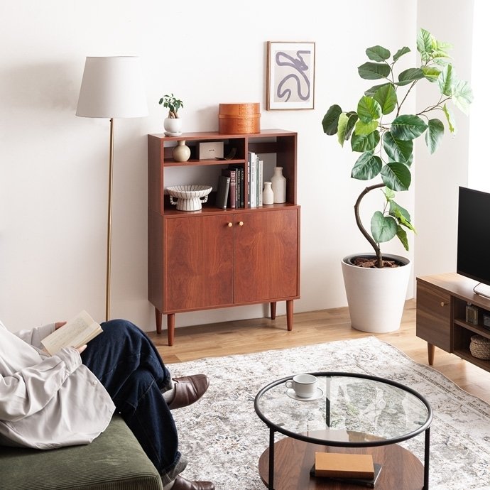 幅80cmオープン棚付きキャビネット🤎🧡🤎🧡🧸｜RIE