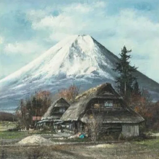 サイン・裏書き有 油彩画『早春』 林喜市郎 C082 郡山店 油彩画展｜正光画廊 林喜市郎 絵画