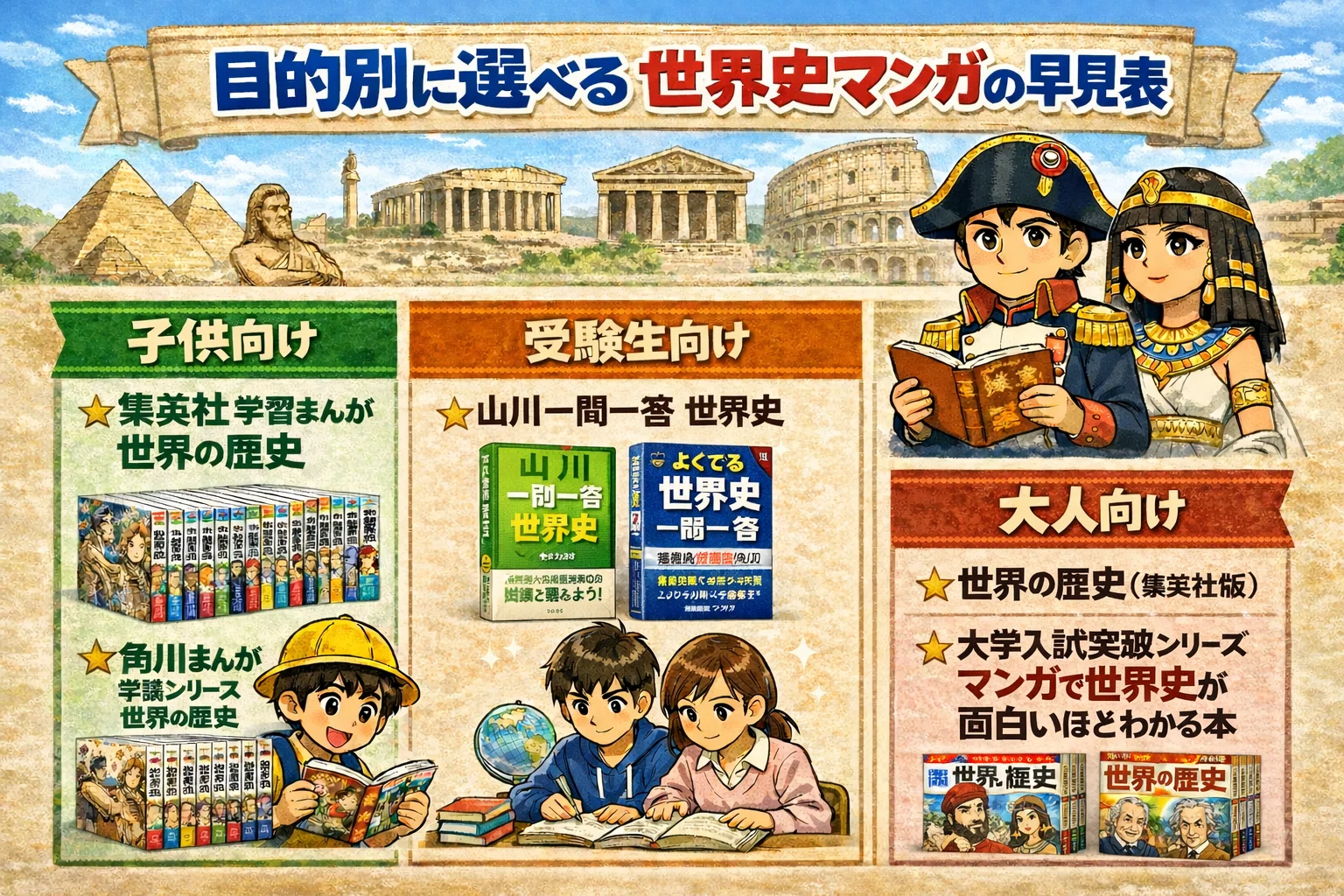 大人気】角川まんが学習シリーズ 世界の歴史 全巻 小学生から大学受験