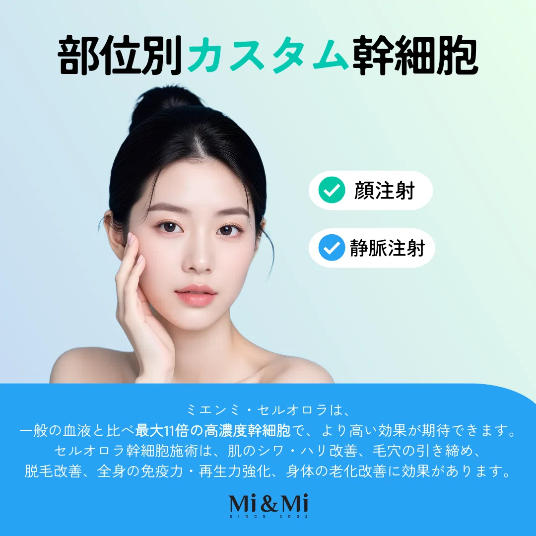 hirolin4つの美肌アプローチ。 浸透・引き締め・整肌・スポットケア セルオロラ幹細胞注射で叶える、肌の老化スイッチリセット