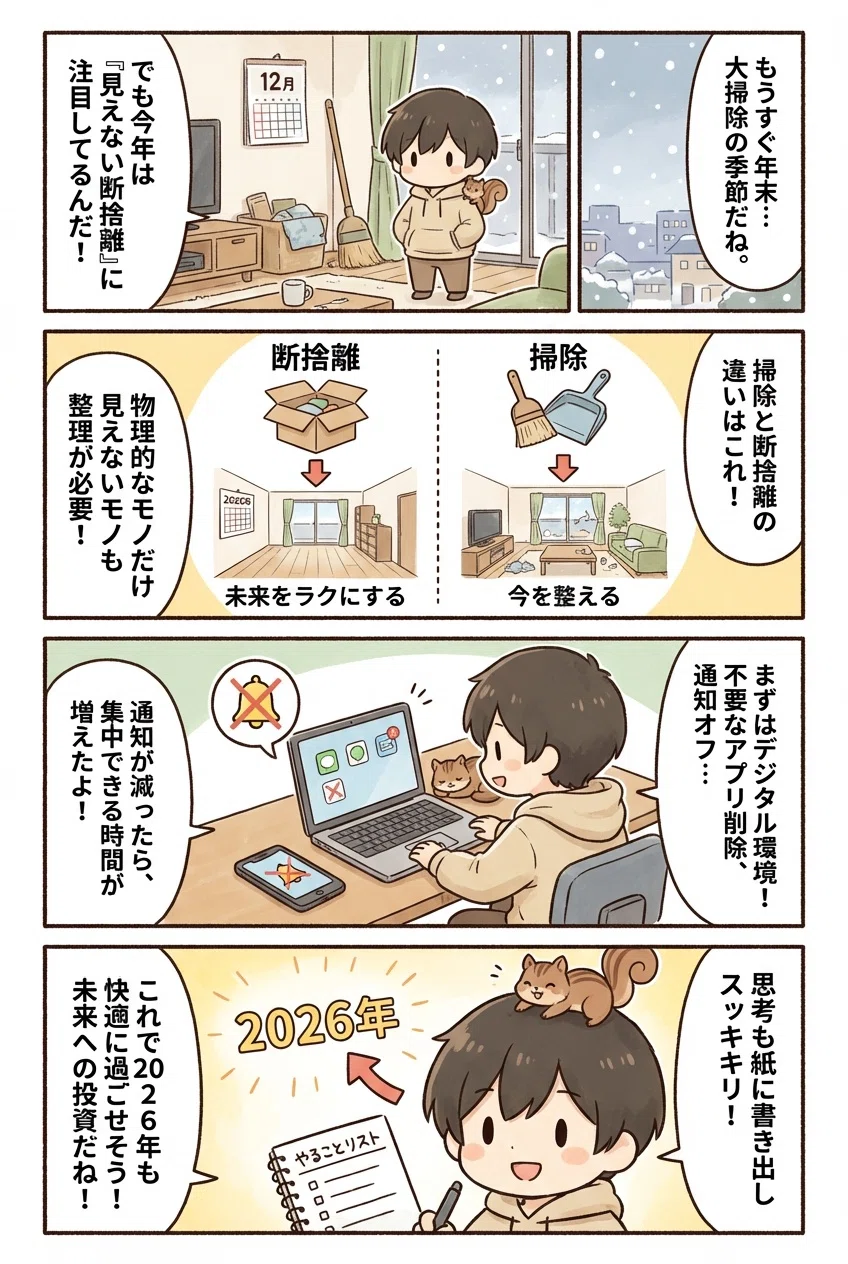 掃除は今、断捨離は未来2026年を快適にする3つの方法｜のり｜未経験