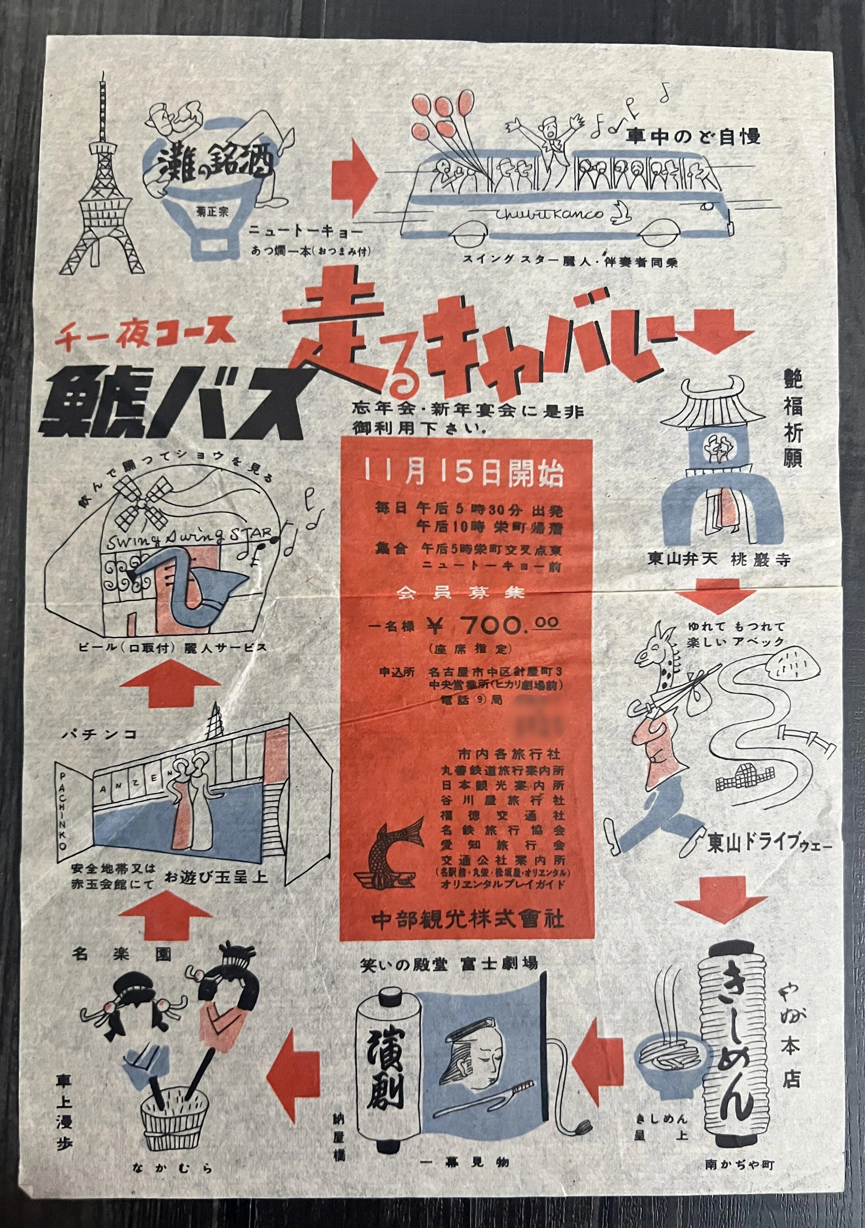 昔のチラシ‼︎ 参加費700円・270分で巡るバスの旅 / 中村区のはなし