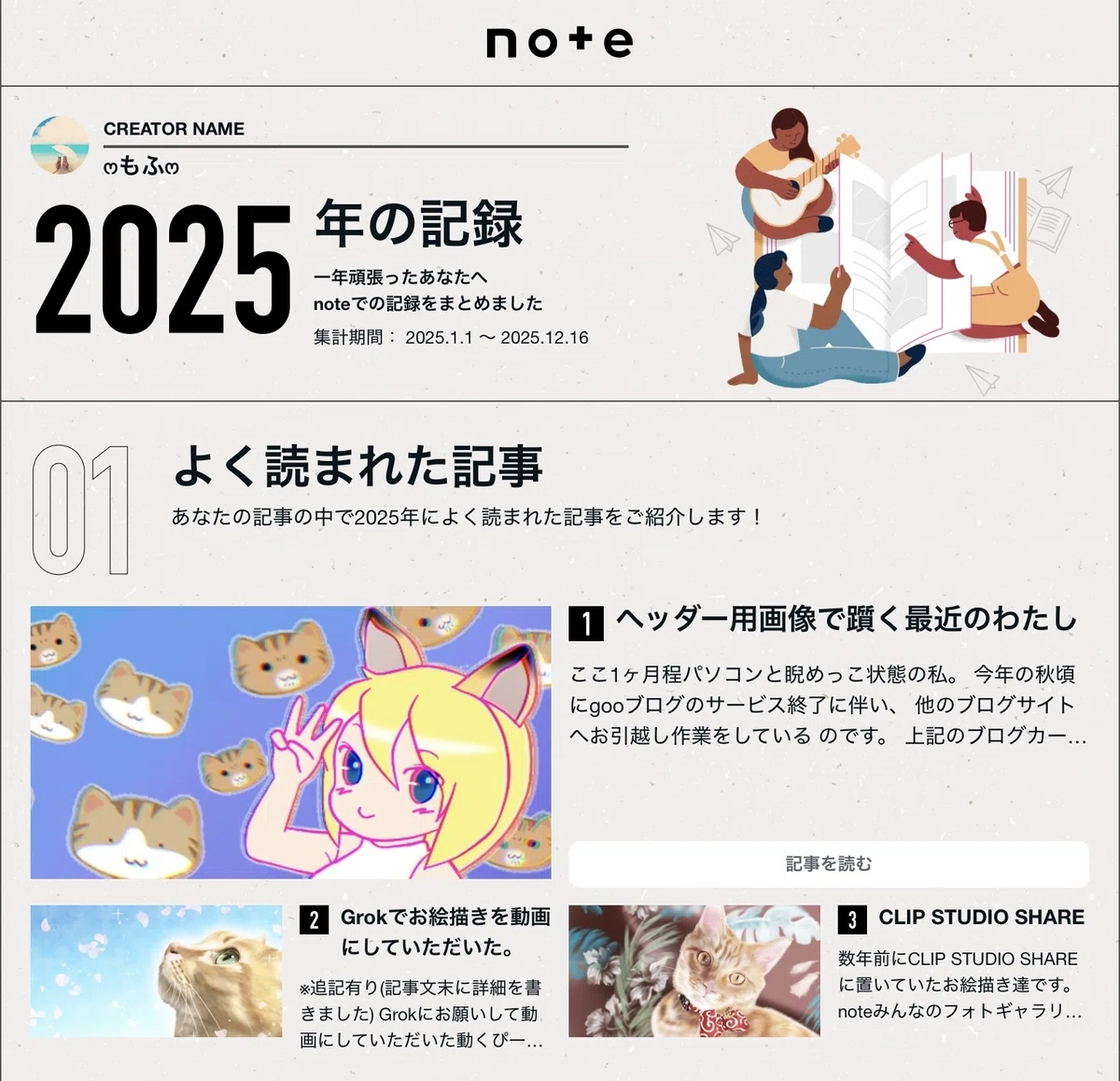 2025年noteまとめです。｜ෆもふෆ