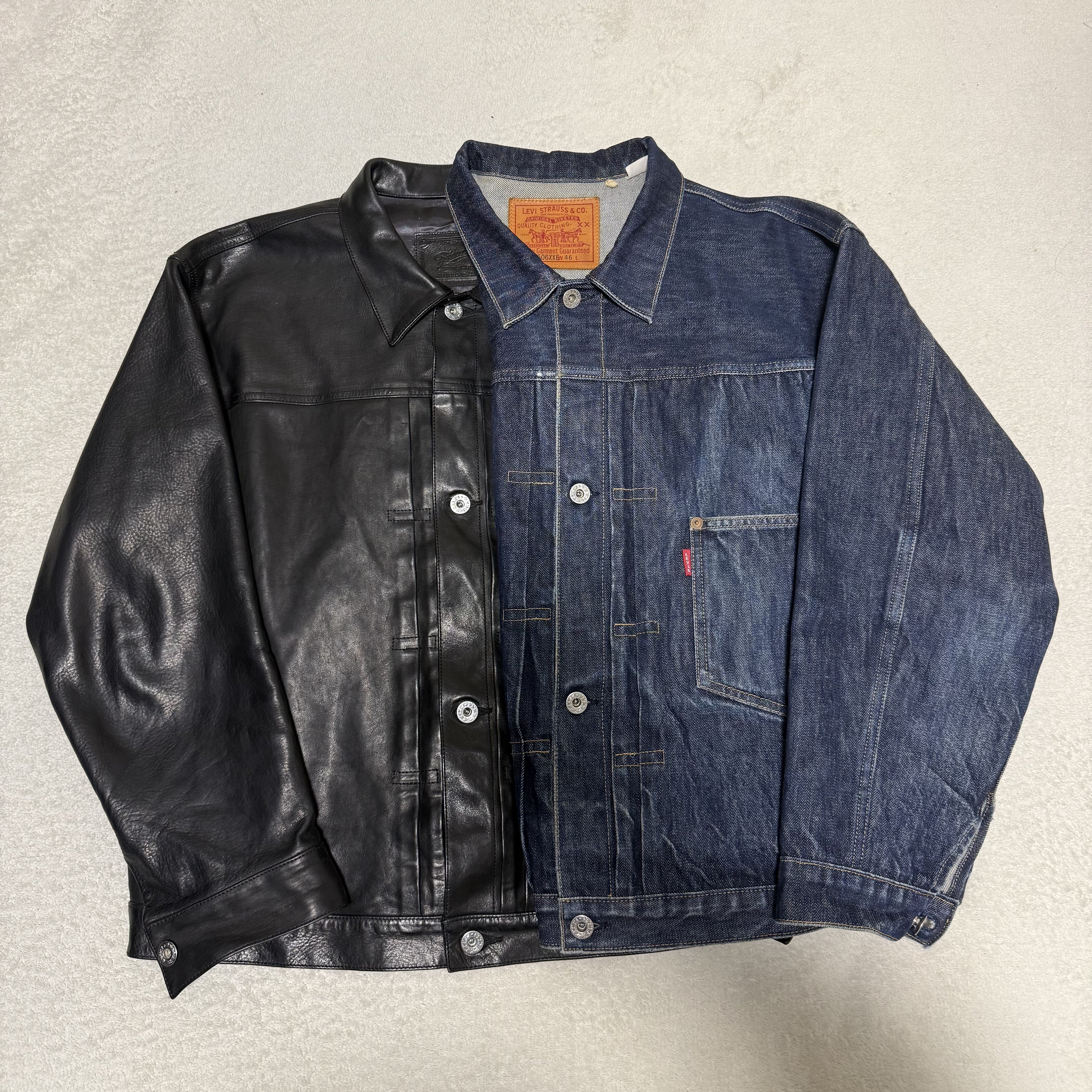 【珍品】LEVI'S デニムレザー切り替えブルゾン 2025 BEST BUY｜Finders Keepers S506XXE。「伝説のベルベルジン復刻