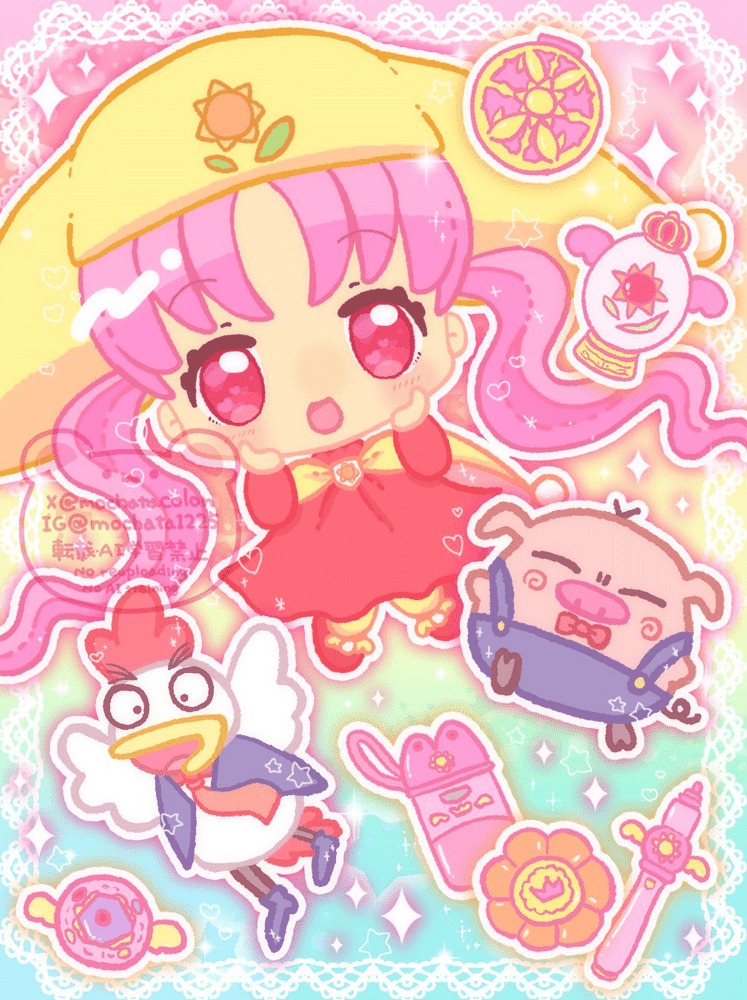 手描きアニメキャラクター ピンク 55ee07ceaaf58ebd1097d07a111926