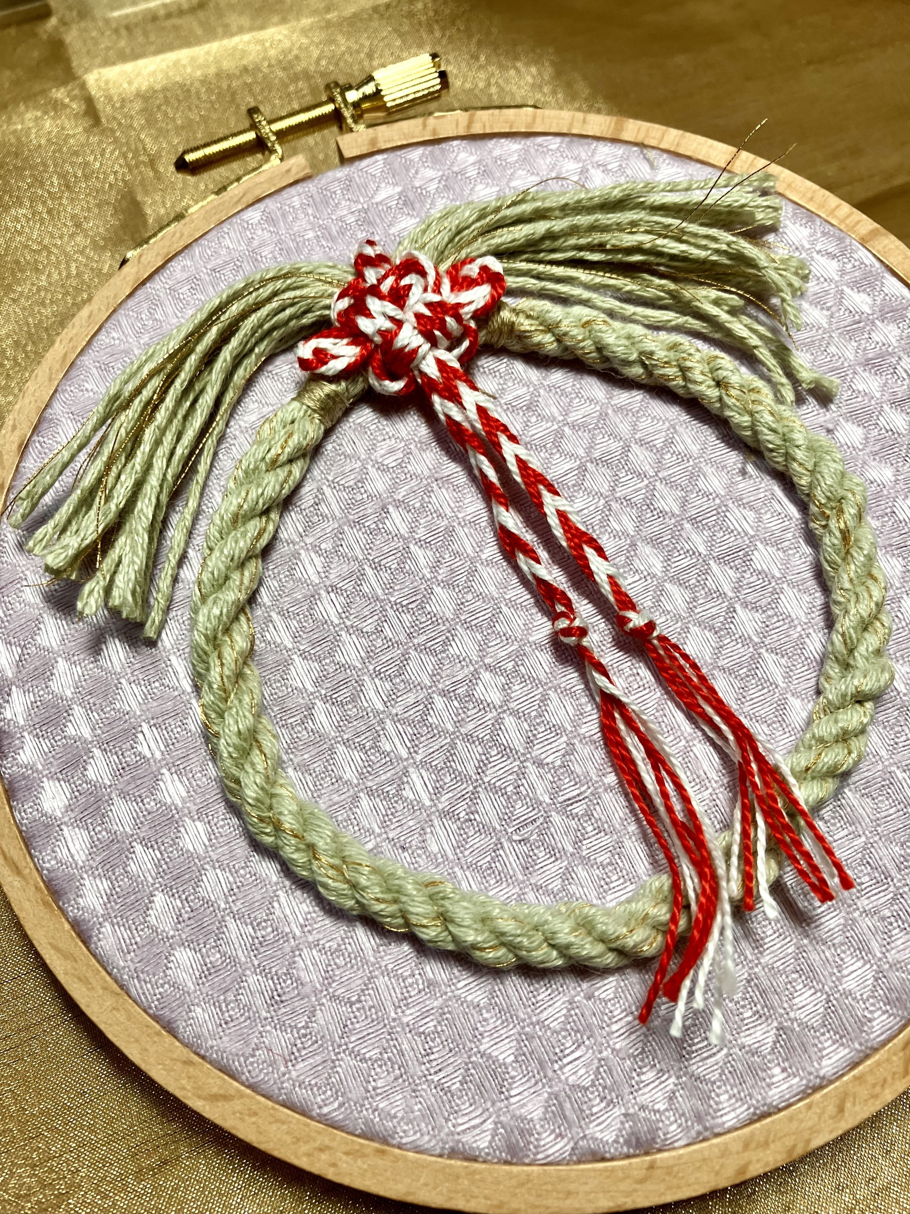 正月飾りの刺繍｜kiki