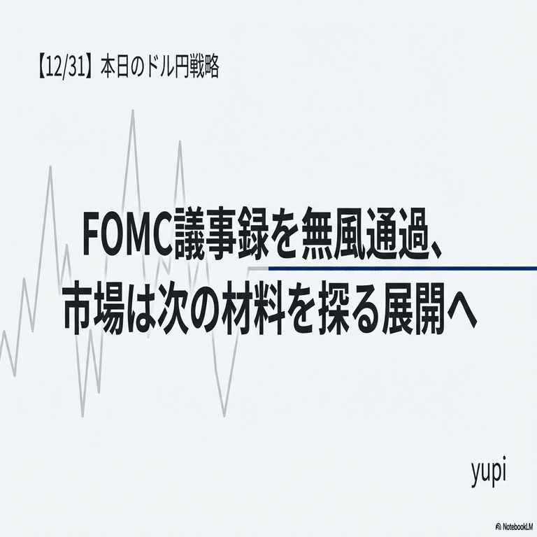 12/31】FOMC議事録を無風通過、市場は次の材料を探る展開へ｜yupi