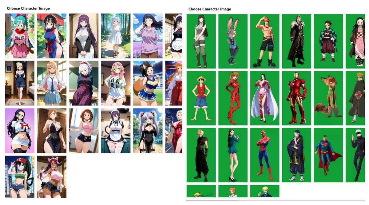 キャラクター画像テンプレート