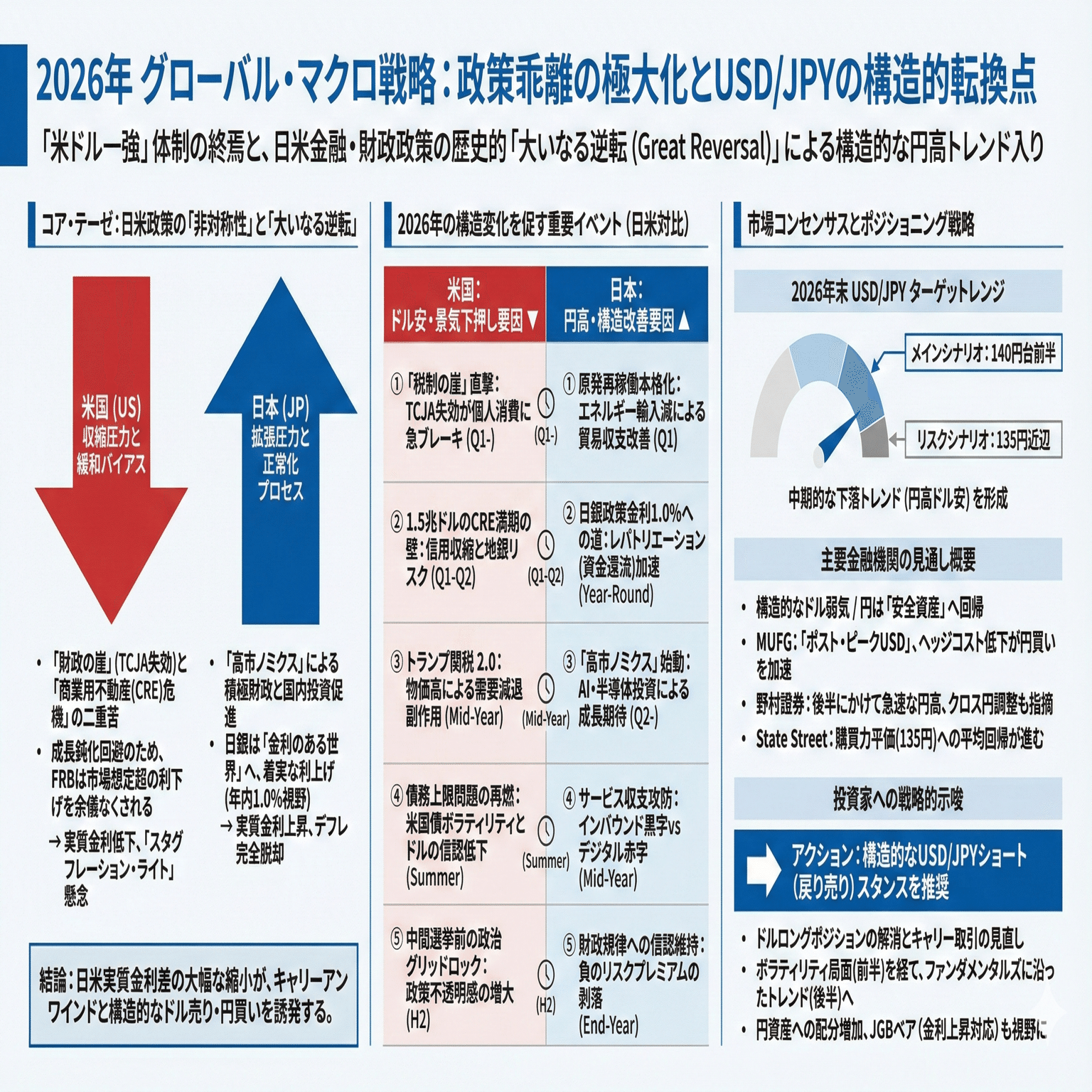 2026年グローバル・マクロ戦略レポート：政策乖離の極大化とUSD/JPYの構造的転換点｜SHINZO【シンゾー】Team REDFOX [Quant  Research]