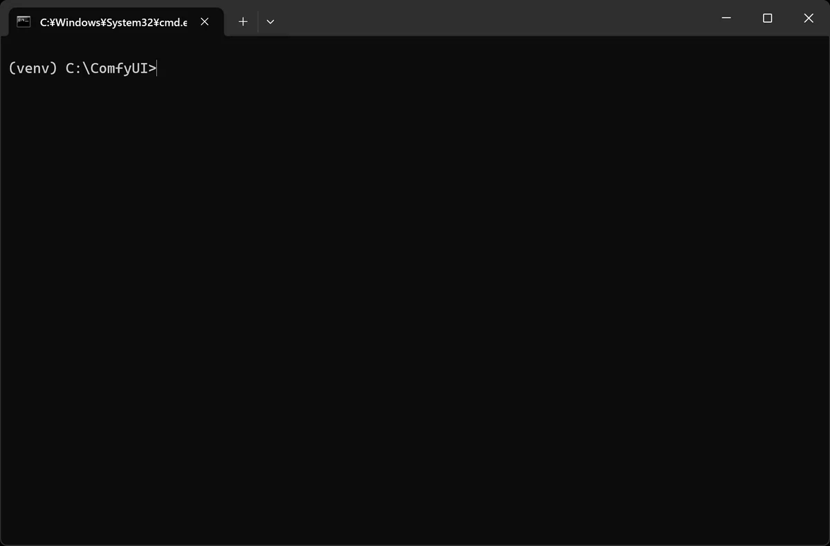 activate.bat を実行し、プロンプトの先頭に (venv) と表示された画面