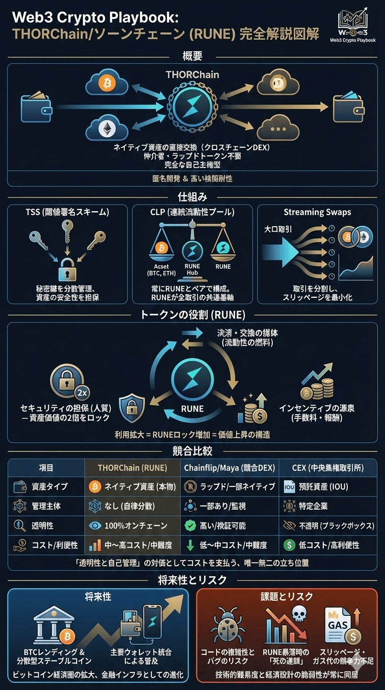 暗号資産THORChain/ソーンチェーン(RUNE)とは？将来性や仕組み・買い方を解説｜Web3 Crypto Playbook