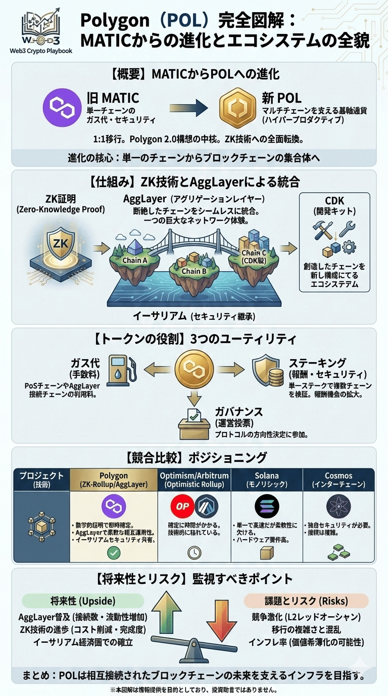 暗号資産ポリゴン(POL)とは？将来性は？MATICからの変更点や今後を徹底解説｜Web3 Crypto Playbook