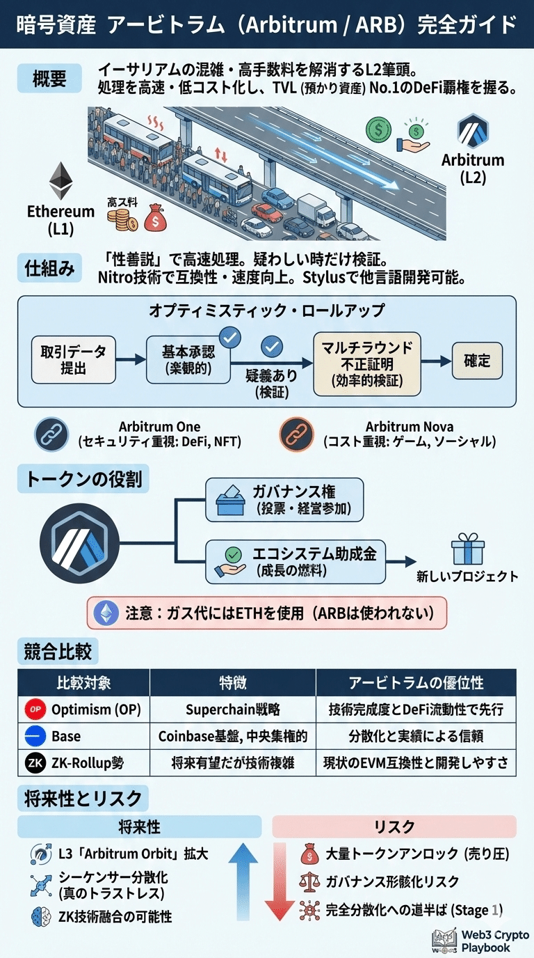 暗号資産アービトラム(ARB)とは？イーサリアムを拡張するL2の覇者とその将来性｜Web3 Crypto Playbook