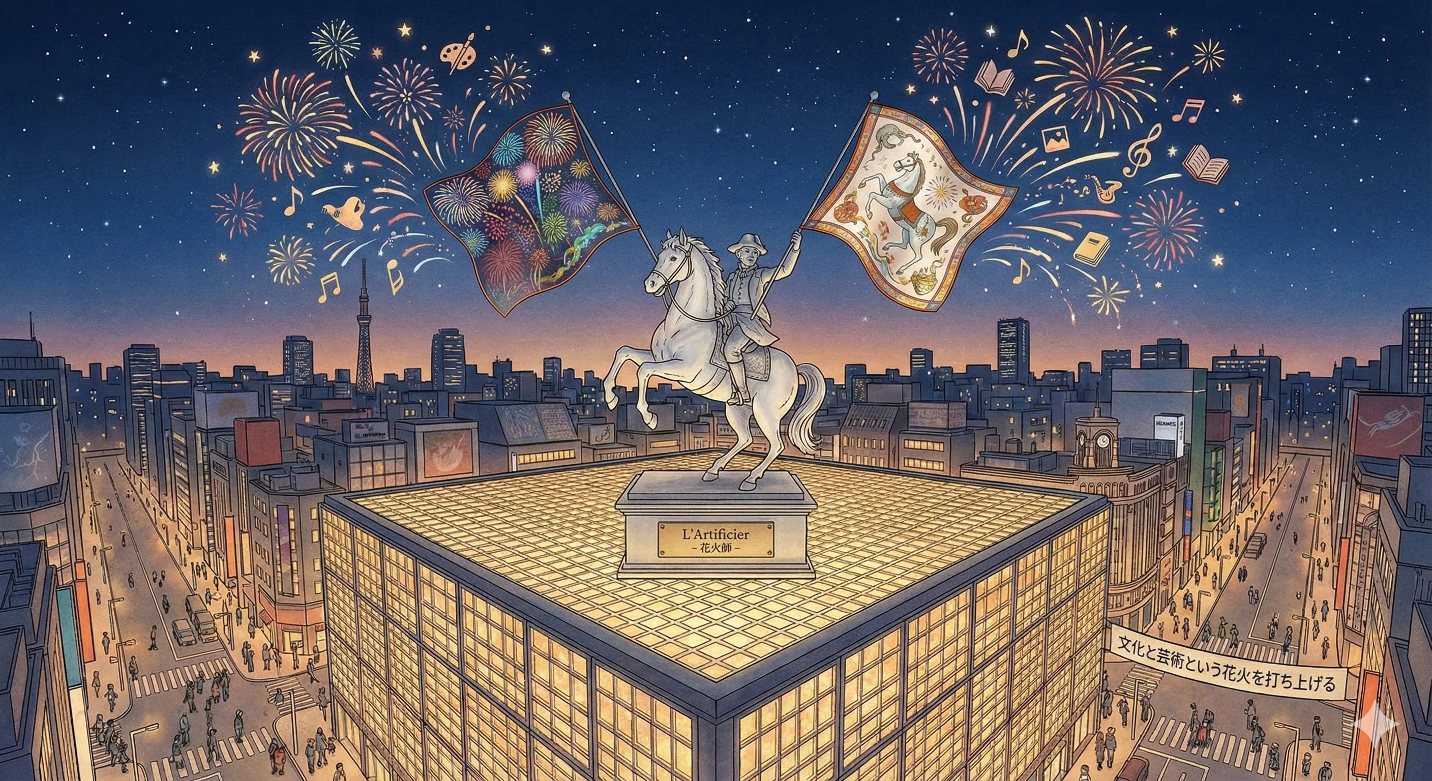 謹賀新年】午年の初詣は銀座へ。メゾンエルメスの屋上でスカーフを