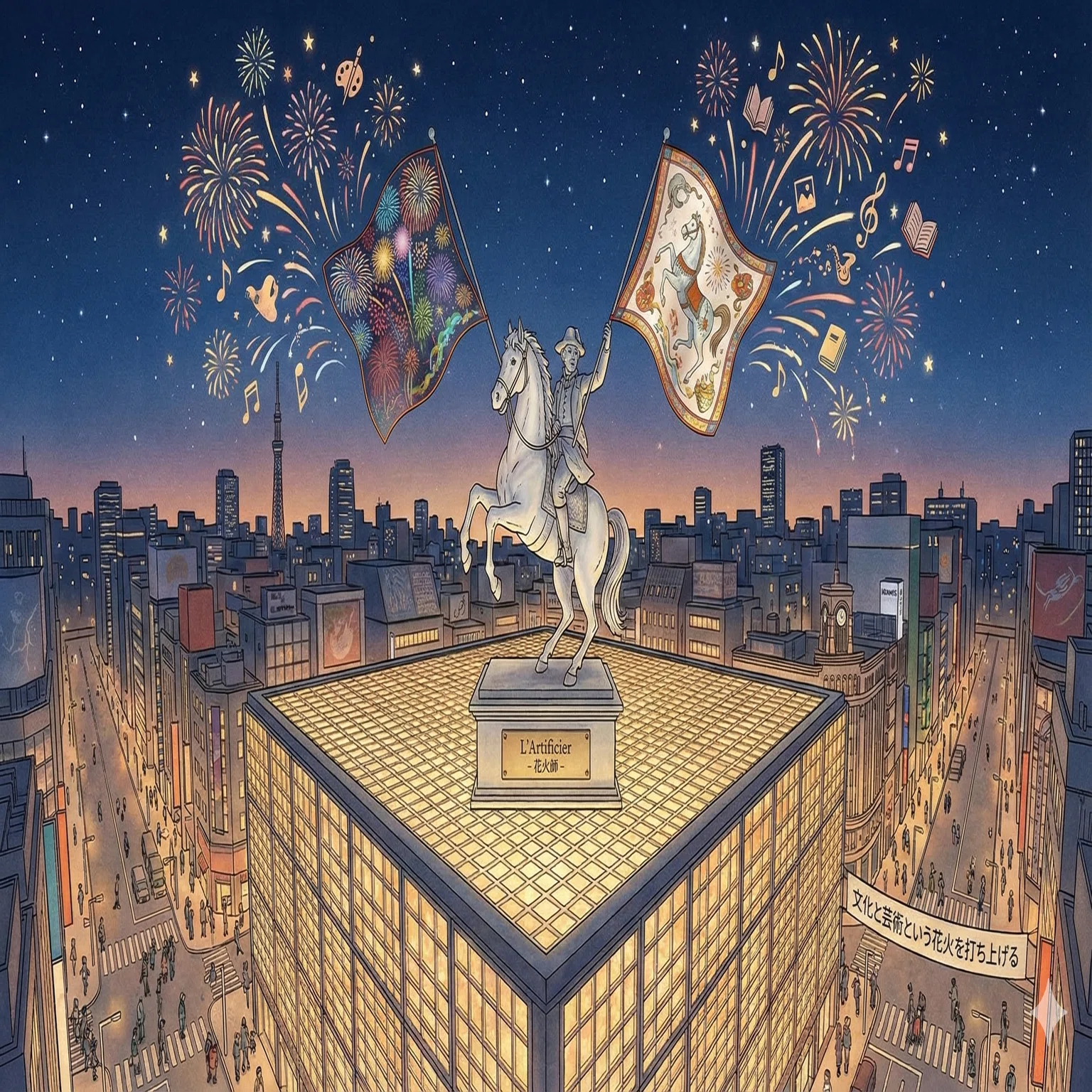 謹賀新年】午年の初詣は銀座へ。メゾンエルメスの屋上でスカーフを